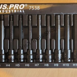 9 Piece 3/8" Drive 110mm Extra Long Impact Hex Bit Socket Set H3 - H11