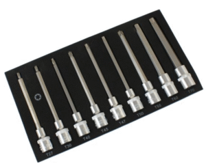 US PRO 9 Piece 1/2" Drive 140mm Long Torx Bit Sockets | T27 - T70