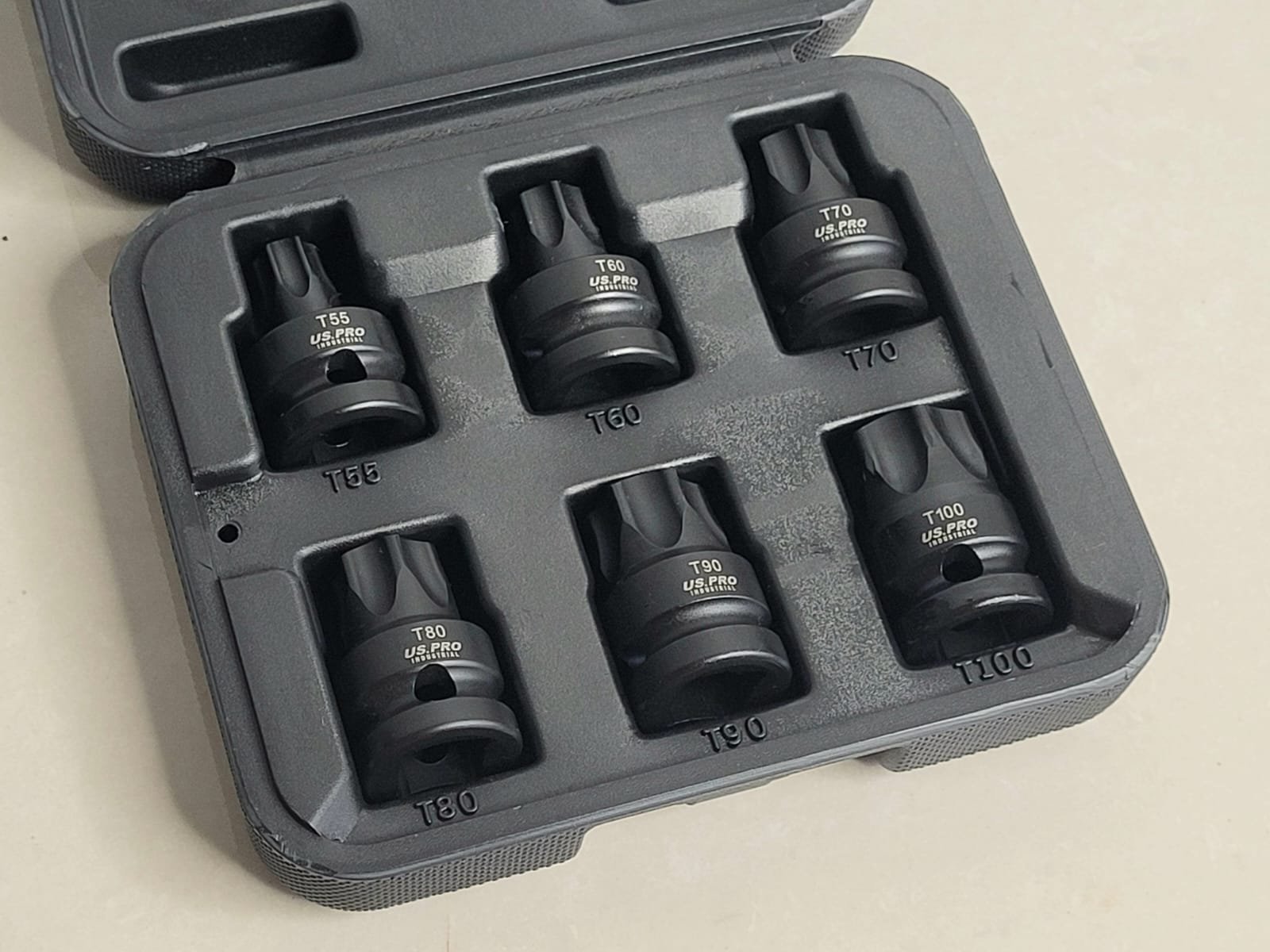 US PRO 6 Piece 1/2" Drive Impact Star Bit Sockets | T55 - T100 | Length 38MM