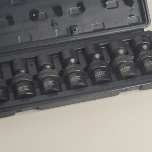 US PRO 7 Piece 1/2" Drive Metric Swivel Impact Shallow Sockets | 13mm - 21mm
