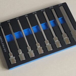 US PRO 8 Piece 1/2” Drive 140mm Long Hex Bit Socket Set | 5mm - 17mm