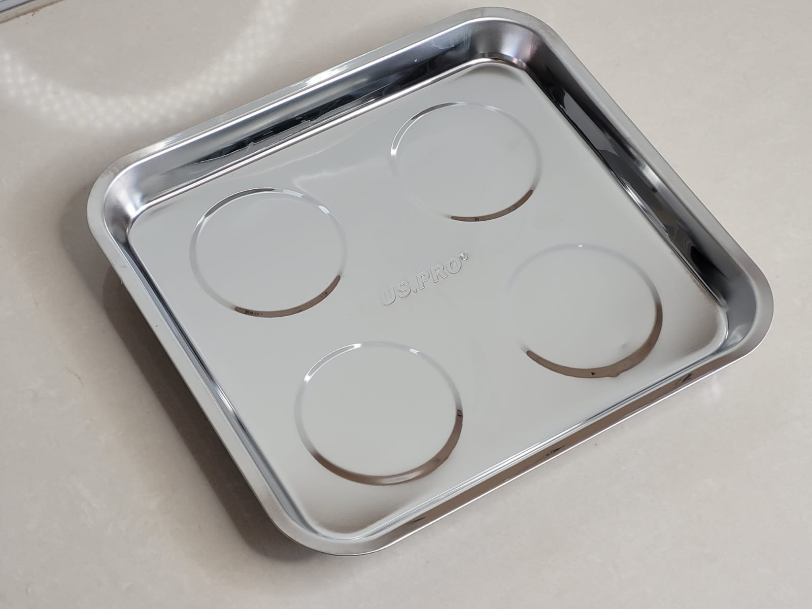 US PRO Magnetic Stainless Steel Parts Tray | Powered By 4 Strong Magnets