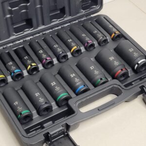 16 Piece 1/2" Square Drive Deep Impact Hex Socket Set | 78mm Long | 8 ~ 32mm | 6 Point