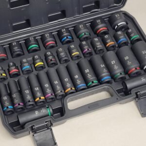 35 Piece 1/2" Square Drive Deep Impact Hex Socket Set | 78mm Long | 6 Point