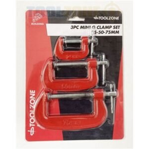 Toolzone 3 Piece Mini G Clamp Set 25-50-75Mm