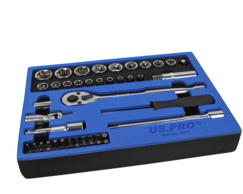 US PRO 52 Piece 1/4″ & 3/8″ Drive 6 Point Socket Set