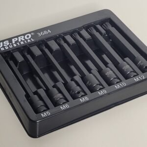 7 Piece 3/8" Drive Extra Long Impact Spline Bit Socket Set | M5 - M14