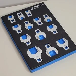 US PRO 13 Piece 3/8" & 1/2" Drive Matric Crowfoot Wrench Set In Eva Tray