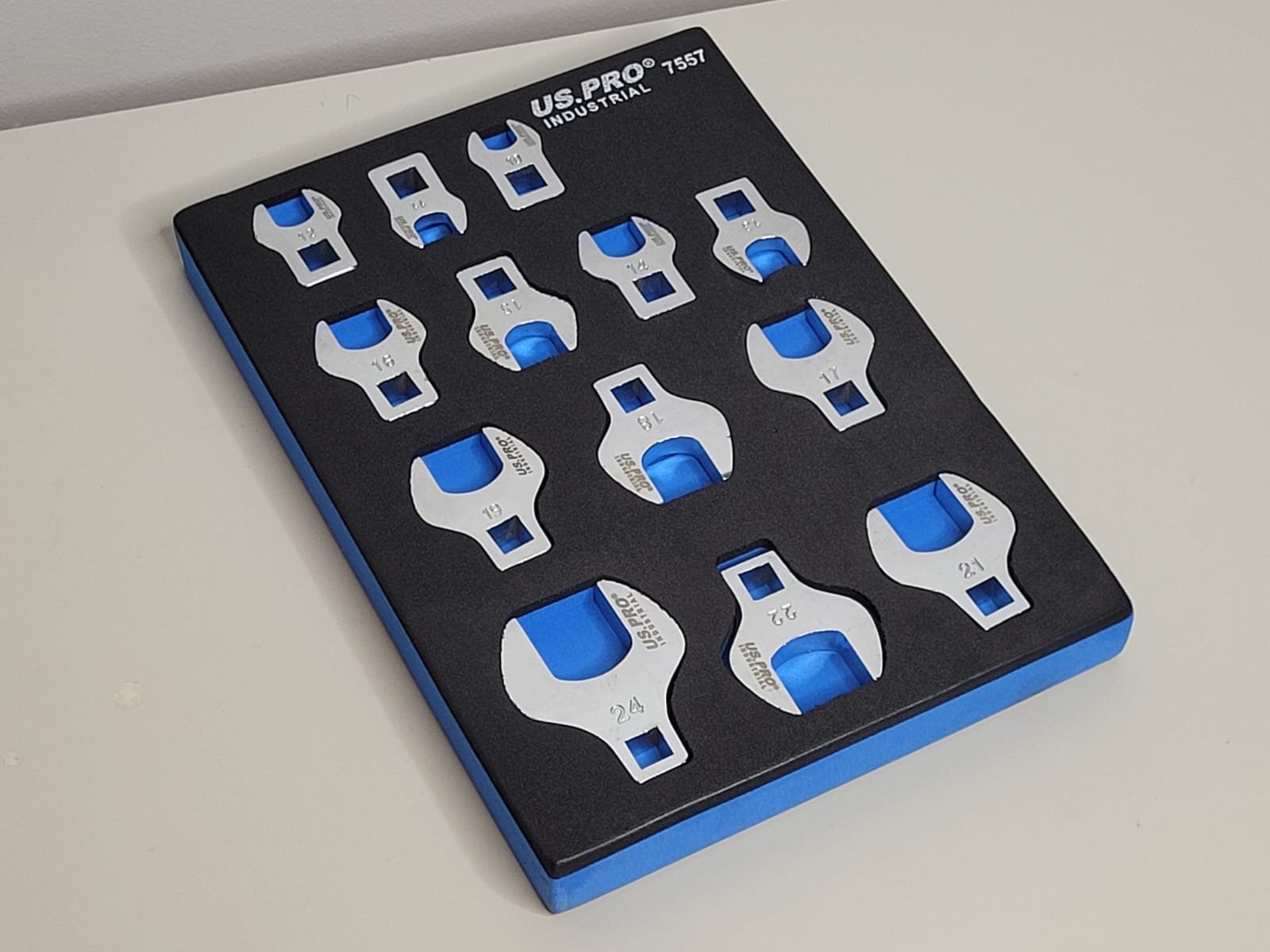 US PRO 13 Piece 3/8" & 1/2" Drive Matric Crowfoot Wrench Set In Eva Tray