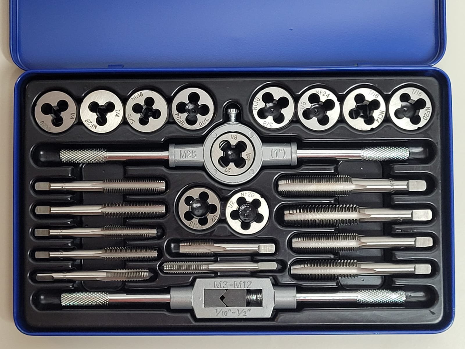 US PRO 24 Piece UNC & UNF Tap & Die Set Suits AF Vehicles & Machinery