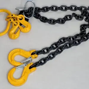 4.25 Ton Double Leg Chain Sling with Shorteners and Self-Locking Hooks