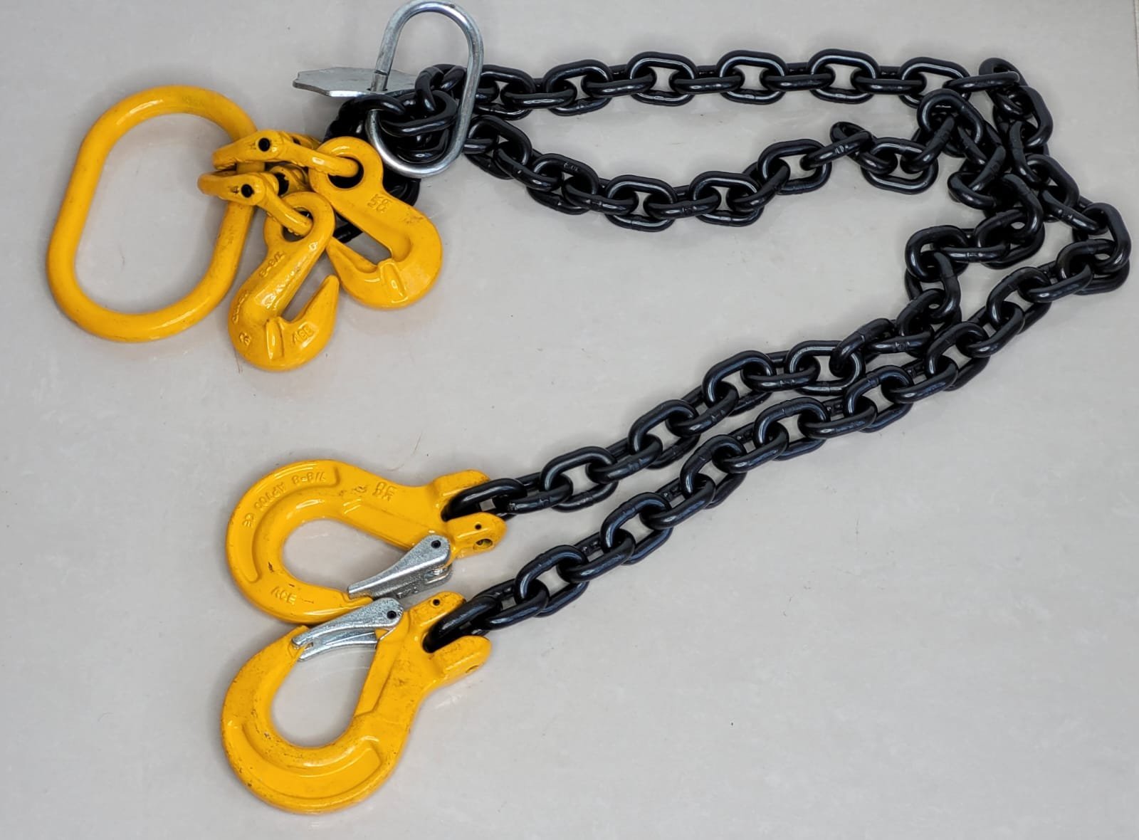 4.25 Ton Double Leg Chain Sling with Shorteners and Self-Locking Hooks