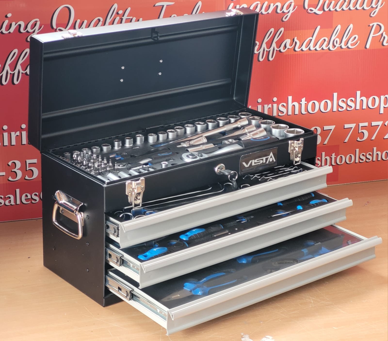 3 Drawer Toolchest Top Box With Tools - Lockable