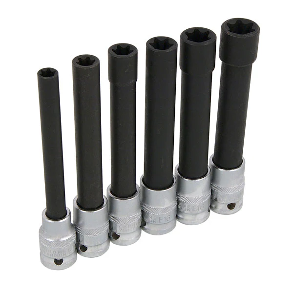 Neilsen 6 Piece 1/2" Inch Drive 140mm Long Star E-Type Socket Set