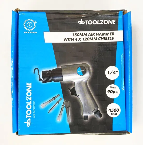 Air Hammer Kit With 4 x 120mm Chisels | 6.2 Bar | 1/4" BSP