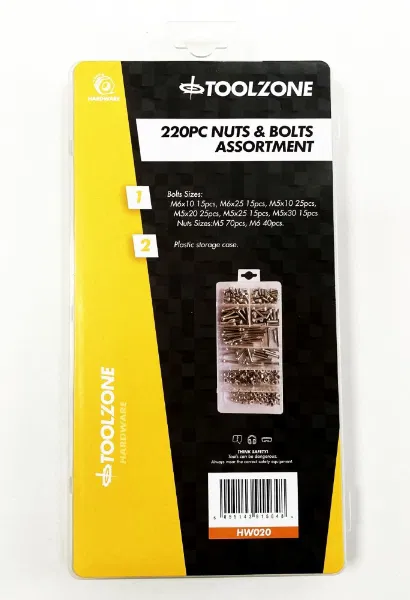 220 Piece Phillips Head Nuts & Bolts Assortment