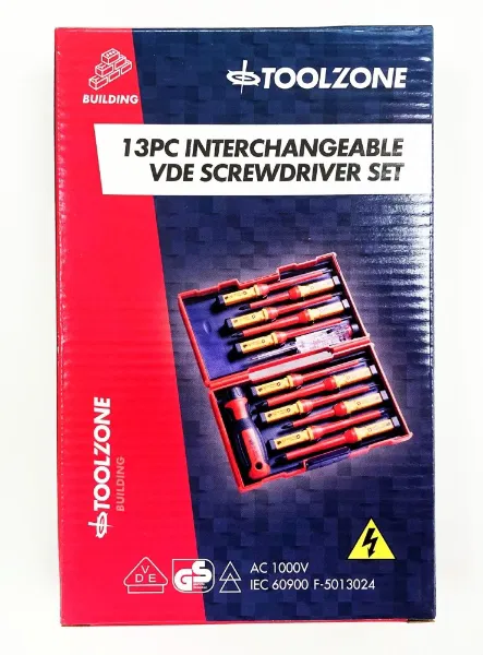 Quality 13 Piece Interchangeable VDE Screwdriver Set Includes Single Pole Voltage Tester