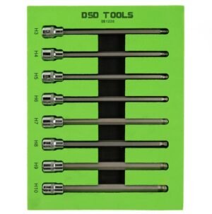 DSD 8 Piece 3/8 Drive Hex Ball End Bit Socket Set – Extra Long