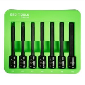DSD TOOLS 7pc 3/8″ DR Extra Long Impact Hex Bit Socket Set DS1192