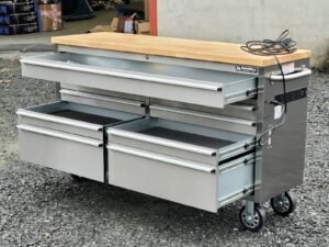 Manarola 61 Inch 9 Drawers Power Coated Toolchest Cabinet