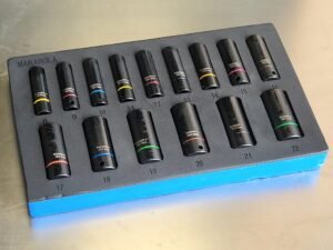 15 Piece 3/8″ Drive 63mm Long 6 Point Deep Impact Socket Set
